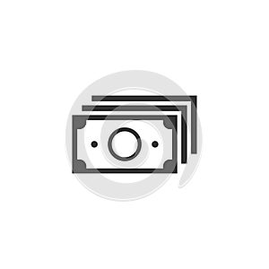 Money stack icon in flat style. Exchange cash vector illustration on white isolated background. Banknote bill business concept