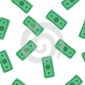 Money stack icon in flat style. Exchange cash vector illustration on white isolated background. bill seamless pattern