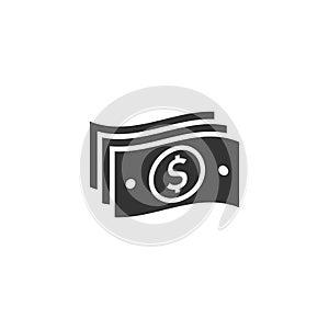 Money stack icon in flat style. Exchange cash vector illustration on white isolated background. Dollar banknote bill business