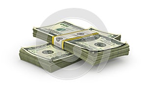 Money Stack - on White Background.