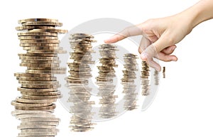 money staircase, isolated on white background