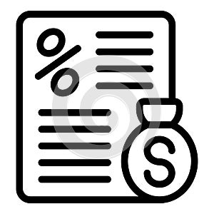 Money subsidy icon outline vector. Small bank