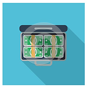 money suitcase simpel modern flat icons vector collection of business