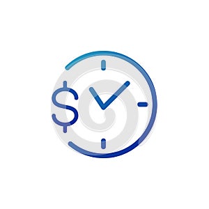 Money and time management, clock and dollar sign. Stock Vector illustration isolated on white background