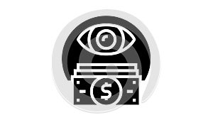 money tracking glyph icon animation