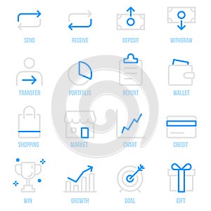 Money Transaction Financial Payment Vector icon set