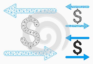 Money Transactions Vector Mesh 2D Model and Triangle Mosaic Icon