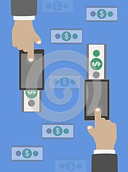 Money transfer in flat design