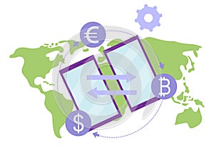 Money transfer flat illustration
