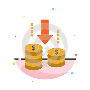 Money, Transfer, Fund, Analysis Abstract Flat Color Icon Template