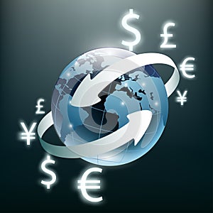 Money transfer. Global Currency. Stock Exchange. Stock il