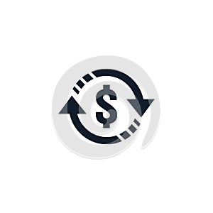 money transfer Icon symbol. currency exchange, financial investment service, cash back refund, send and receive mobile payment con