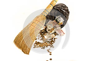 Money in the trash, the collapse of the financial market crisis