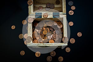 Money in a treasure chest