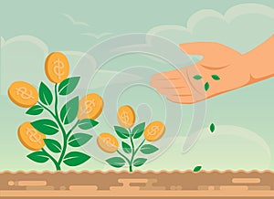 money tree, concept illustration of business growth and investment