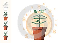 Money tree. Financial business vector art