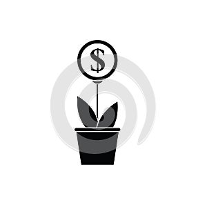 Money tree icon. euro sign