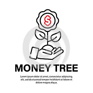 Money tree icon. Success business. Growing economy concept. Vector on isolated white background. EPS 10