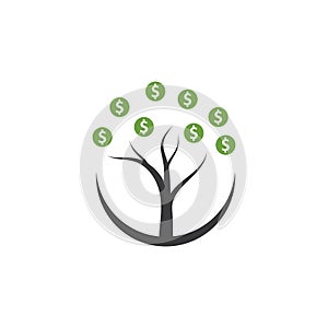 money tree logo icon vector illustration