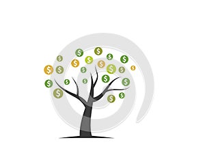 money tree logo icon vector illustration