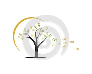money tree logo icon vector illustration