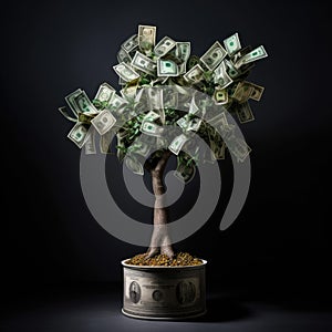 money tree.plant growing step on coins. finance and accounting