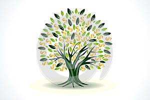 Money Tree Prosperity Symbol Logo