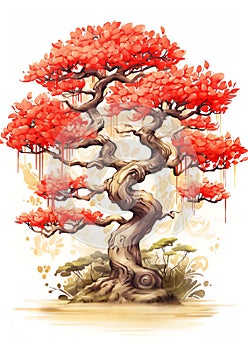 Money Tree Qian Shu Chinese new year pattern