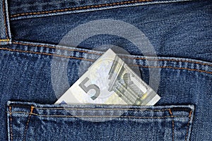 Money in trouser pocket photo