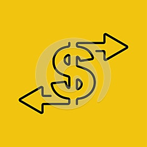 Money turnover sign vector logo