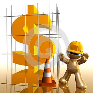 Money under construction funny 3d icon