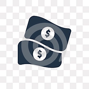 Soldi vettore icona sul trasparente soldi 