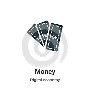 Money vector icon on white background. Flat vector money icon symbol sign from modern digital economy collection for mobile