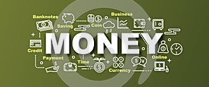 Money vector trendy banner