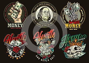 Money vintage colorful logotypes