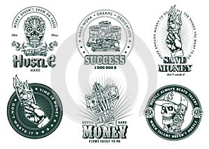 Money vintage emblems