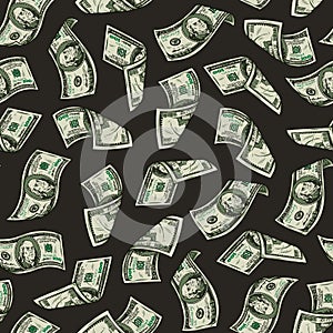 Money vintage seamless pattern