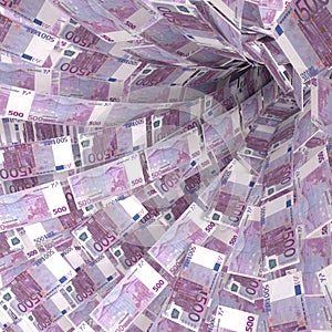 Money vortex of 500 euro notes