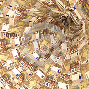 Money vortex of 50 euro notes