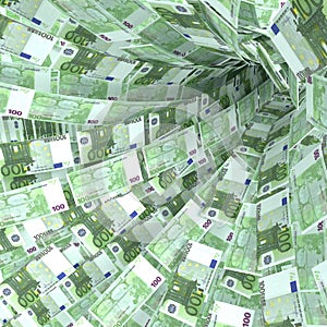 Money vortex of 100 euro notes