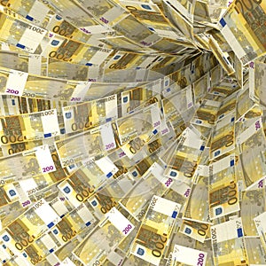 Money vortex of 200 euro notes