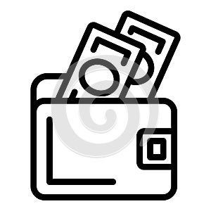 Money wallet icon, outline style