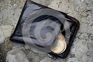 Money wallet purse concept leather financial cash currency banking business pay finance