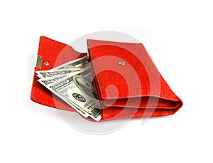 Money wallet red, happy shopping