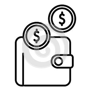 Money wallet support icon outline vector. Help finance online