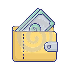 Money in wallet  Vector Icon which can easily modify or edit