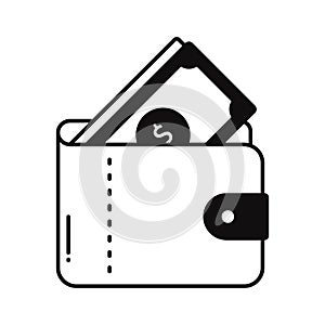 Money in wallet  Vector Icon which can easily modify or edit
