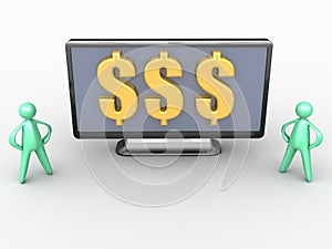 Money on a widescreen TV