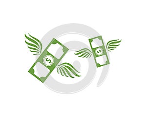 money wings  logo icon vector illustration