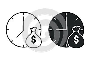 Moneybag time sign. Illustration vector